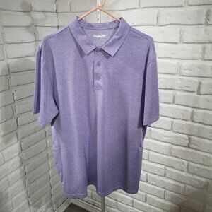 Unbranded Men's Size Large Light Purple 3 Button Closure Short Sleeves Polo